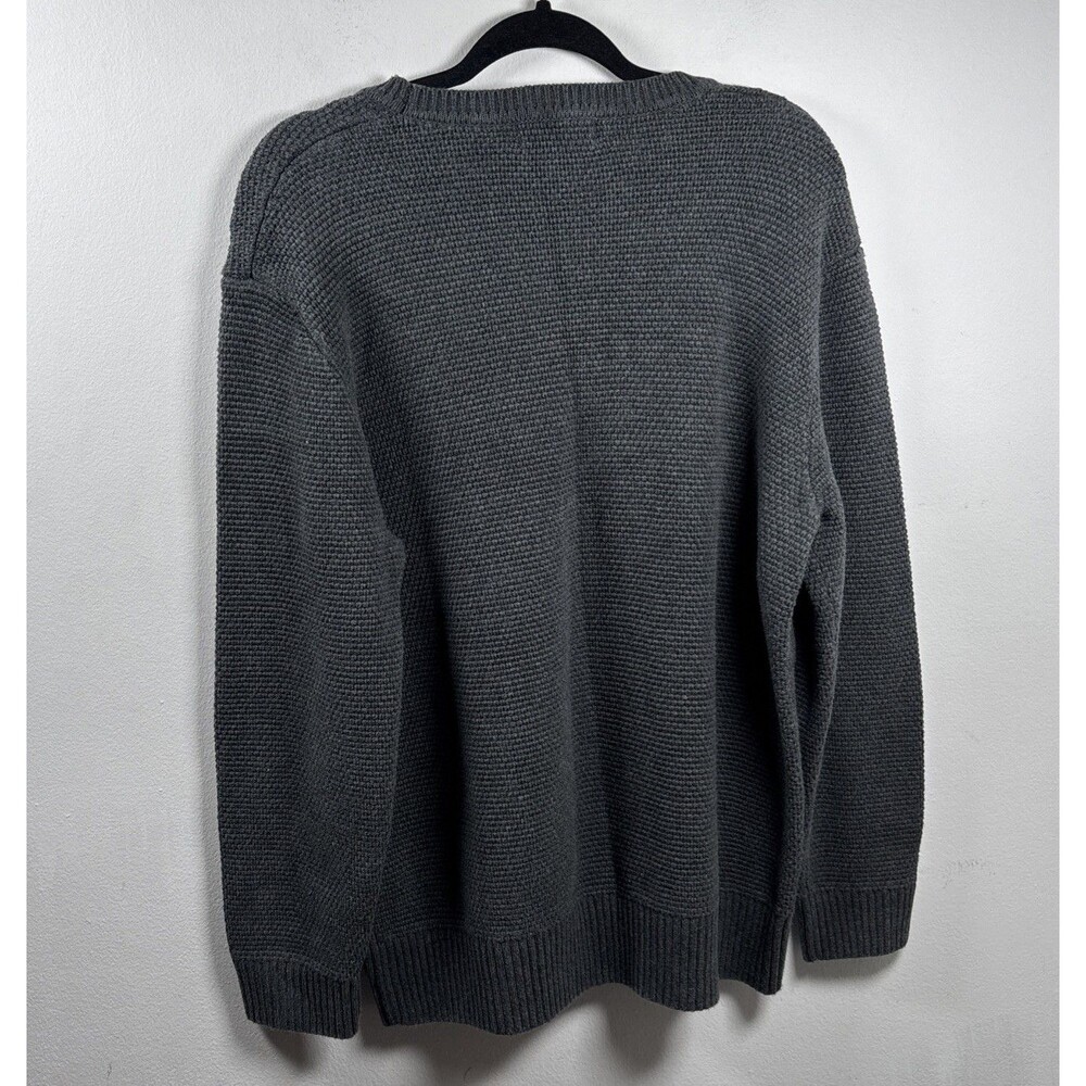 Orvis Men’s Large Gray Waffle Knit Cotton Crewneck Sweater Grandpa Core - Picture 5 of 11